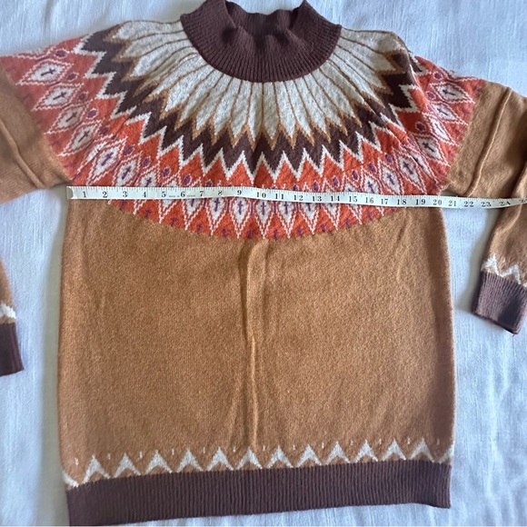 Fair Isle Sweater ASO Sydney Sweeney Alternative Womens M Mock NWT Fall Nordic - Picture 2 of 9